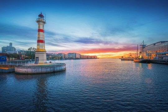 Malmo Old Lighthouse at sunset - Malmo, Sweden