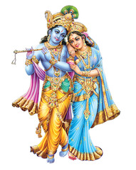 Indian God Radhakrishna, Indian Mythological Image of Radhakrishna.