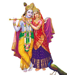 Indian God Radhakrishna, Indian Mythological Image of Radhakrishna.
