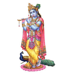 Indian God Lord Krishna High Resolution Illustration