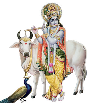 Indian God Lord Krishna High Resolution Illustration