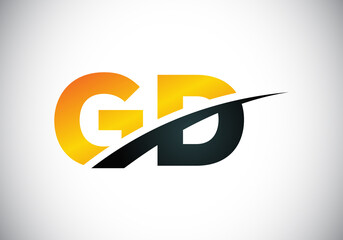 Initial GD Letter Logo With Creative Modern Business Typography Vector Template. Creative Abstract  Monogram Letter GD