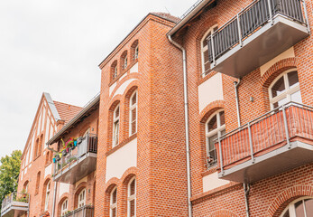 old styled office building in brick style, very massive