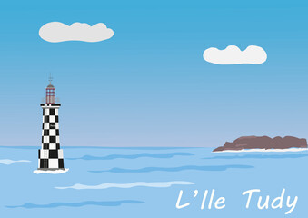 Le phare et son décors façon damier © Laurent Bousquet