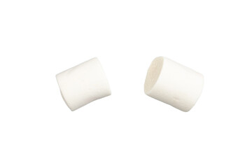 White marshmallows isolated on a white background.