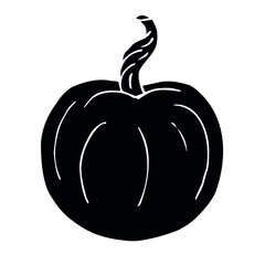 Vector hand drawn doodle sketch black pumpkin isolated on white background