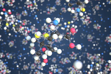 Penicillamine molecule. Conceptual molecular model. Chemical 3d rendering