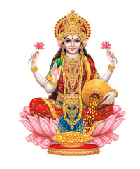 High Resolution Indian Goddess Laxshmi Digital Images - obrazy, fototapety, plakaty