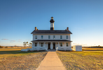 Bodie Island Lighthouse is located at the northern end of Cape Hatteras National Seashore, North...