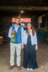 ENGAGED AT A TULIP FARM