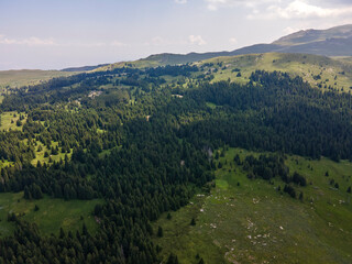 Fototapeta na wymiar Aerial view of Konyarnika area ar Vitosha Mountain, Bulgaria