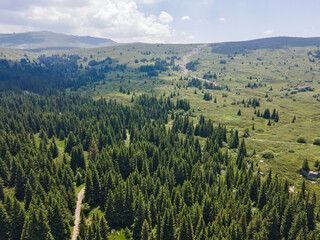 Aerial view of Konyarnika area ar Vitosha Mountain, Bulgaria