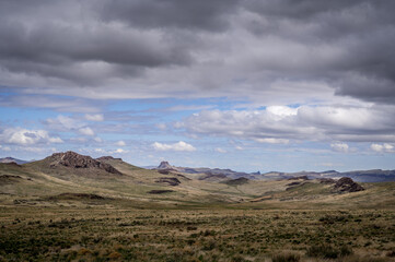 Rocky Oregon landscapes under clouds