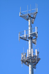 telecommunication towers with blue sky