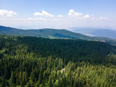 Aerial view of Konyarnika area ar Vitosha Mountain, Bulgaria © Stoyan Haytov