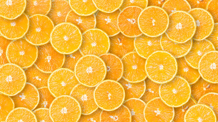 Organic orange fruit slices natural juicy background.