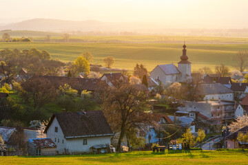Gothic church in the village of Slovenske Pravno, Slovakia.