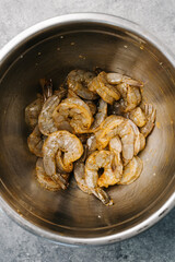 Raw shrimp in a spicy marinade