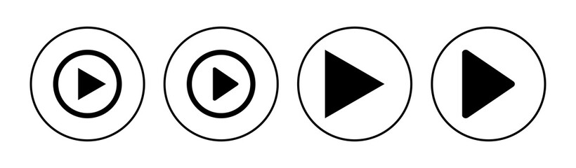 Play Icon set. Play button vector icon