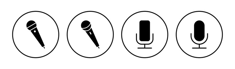 Microphone icon set. karaoke icon vector