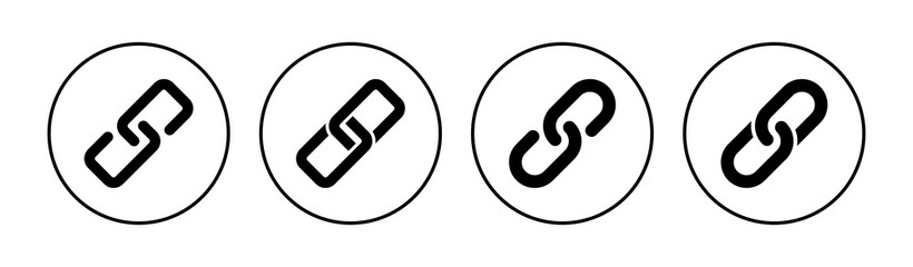 Link icon set. Hyperlink chain symbol.