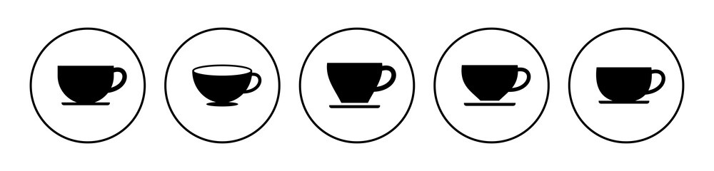 Coffee cup icon set. cup a coffee icon vector.
