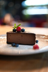 chocolate cake with berries