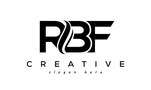Letter RBF creative logo design vector	