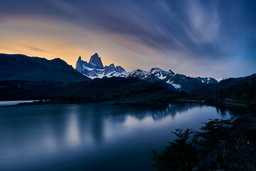 sunset on Mount Fitz Roy in Patagonia Argentina