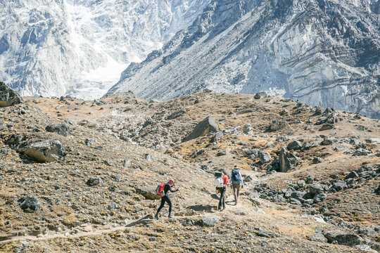 Climbers on trail to Everest BaseCamp