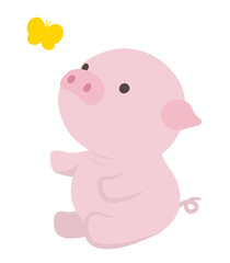 かわいい豚のイラスト