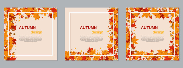 Naklejka premium Autumn style brochure cover, booklet, business flyer, poster design vector collection