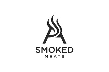 Fototapeta premium Letter A for Smoky restaurant logo design inspiration