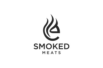 Letter E for Smoky restaurant logo design inspiration