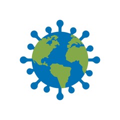World Earth Corona Virus Vector logo design