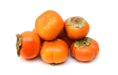 Slice persimmon  isolated on white background