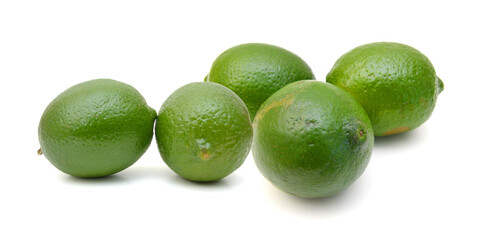 Fresh limes Isolated on white