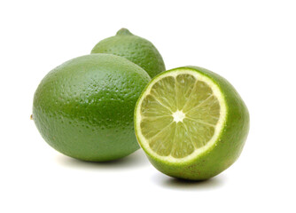 Fresh limes Isolated on white