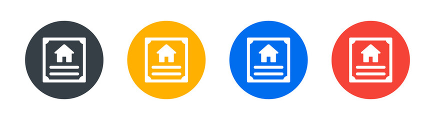 House contract icon, real estate contract document. Document formation concept
