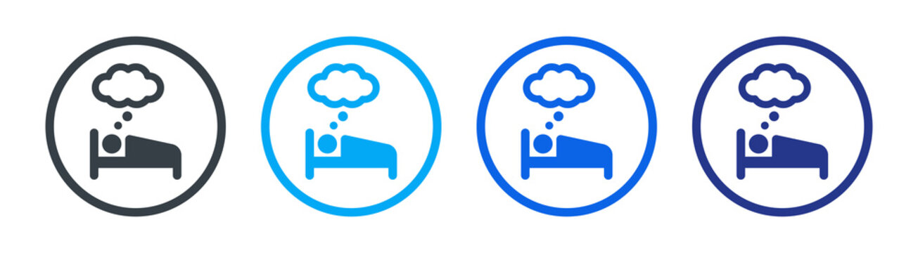 Sleeping Person Dreaming Icon Vector Symbol Illustration.