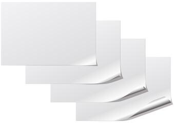 フレーム 端が丸まった紙の表現4段階