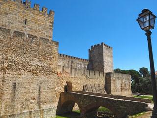 Fototapeta premium Beautiful Sao Jorge Castle St. George in Lisbon in Portugal