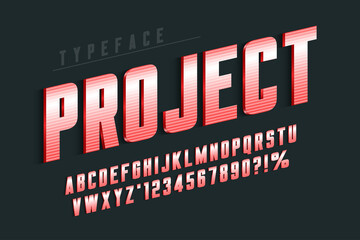 Obraz premium Original wavy condensed alphabet, characters and numbers set.