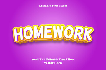 Fototapeta premium Homework editable text effect