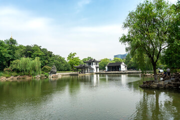 Fototapeta na wymiar Scenic of Hongmei Park, Changzhou City, Jiangsu Province, China
