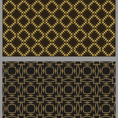 Vintage background patterns with decorative elements. Set. Suitable for decorating book covers, posters, wallpapers, invitations, postcards. Seamless pattern, texture. Colors used: black, gold
