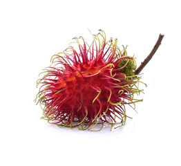 Rambutan fresh fruits on white background