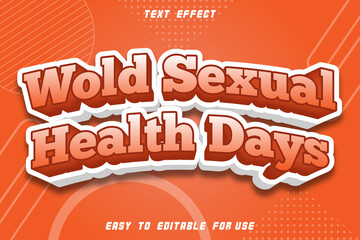 Wold Sexual Health Days Editable Text Effect Emboss Modern Style