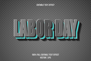 Labor day editable text effect emboss cartoon style