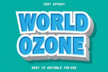 World Ozone Editable Text Effect Emboss Modern Style
